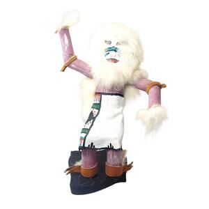 9" Vintage Signed Native American Beautiful Wood Dancin' Kachina